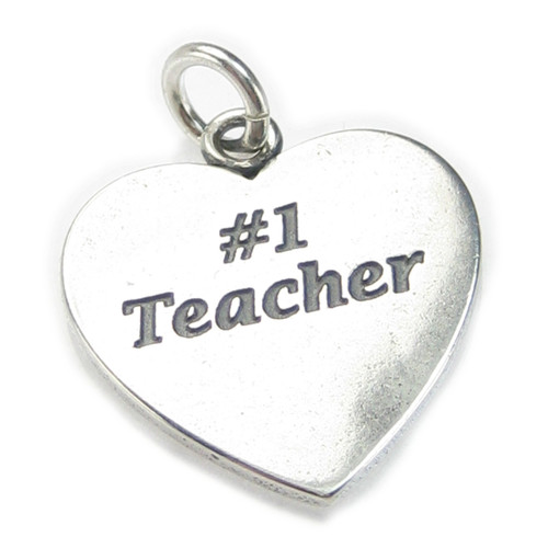 Number 1 Teacher sterling silver charm .925 Teaching charms