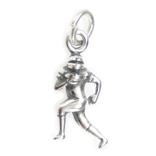 TINY American Football Player sterling silver charm .925 x 1 Foot ball