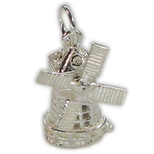 Windmill with moving sails sterling silver charm .925 x1 Windmills charms