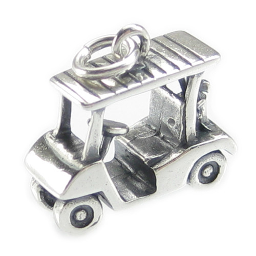Golf Cart sterling silver charm .925 x 1 Golfing Transport charms