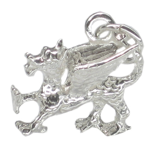 Dragon sterling silver charm .925 Wales and Welsh dragons charms
