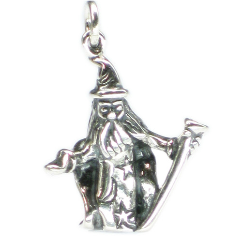 Wizard sterling silver charm .925 x 1 Wizards charms