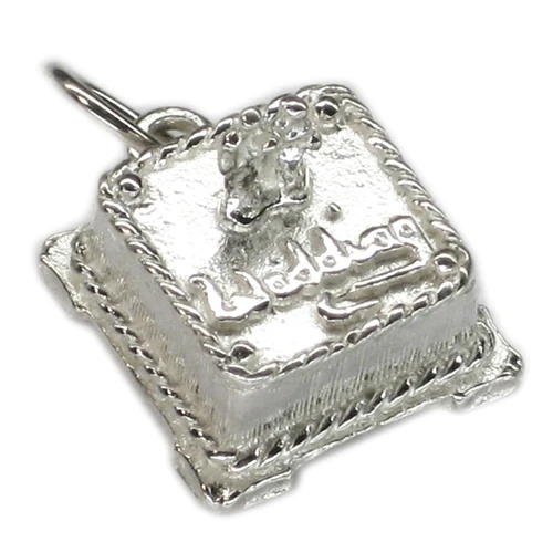 Wedding Cake sterling silver charm .925 Weddings Cakes Charms