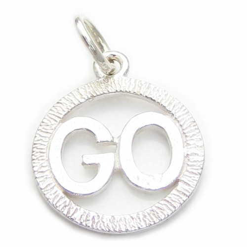 Go traffic sign sterling silver charm .925 x 1 Transport Signs charms