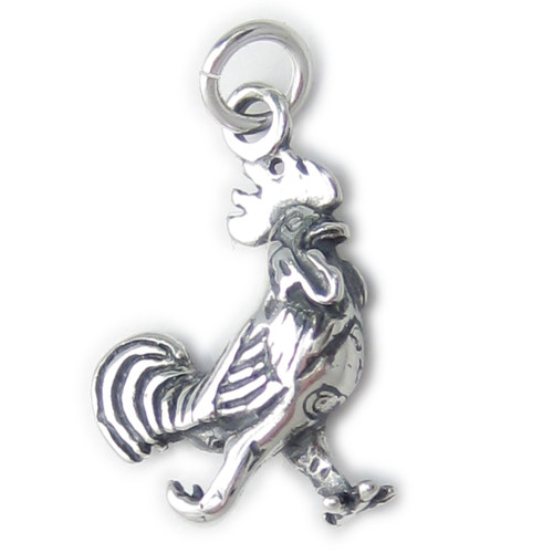 Cockerel Rooster sterling silver charm .925 x 1 Bird charms