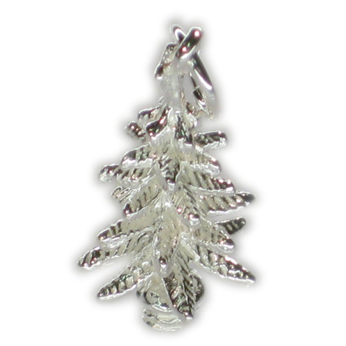Christmas Tree sterling silver charm .925 x 1 Xmas trees charms