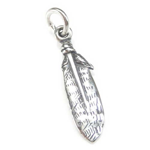 Feather TINY sterling silver charm .925 x 1 TINY Feathers charms A1