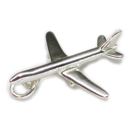 Aeroplane Jet sterling silver charm .925 Plane Aircraft charms