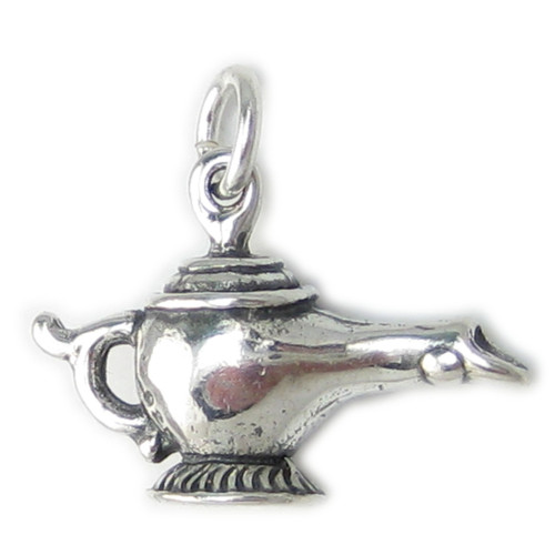 Magic Lamp sterling silver charm .925 x 1 Genie lamps charms