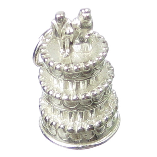 Wedding Cake sterling silver charm .925 x 1 Weddings Cakes Charms C2