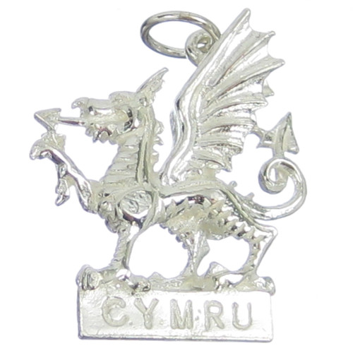 Cymru Wales sterling silver dragon charm .925 x 1 Welsh dragons charms