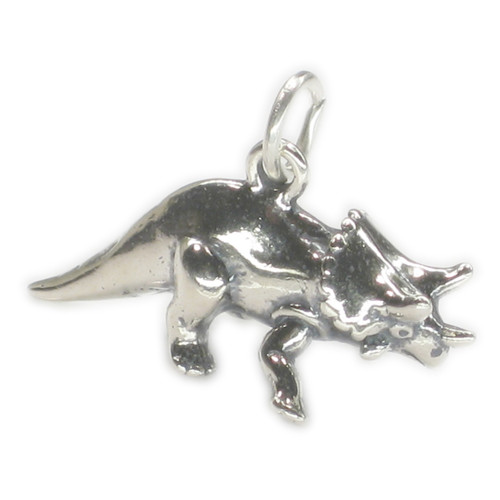 Triceratops dinosaur sterling silver charm .925 x 1 Dinosaurs charms A1