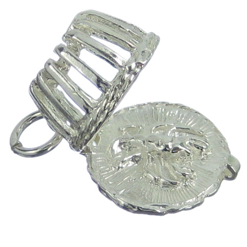 Lobster Pot opening sterling silver charm .925 x 1 Lobsters Pots charms A1