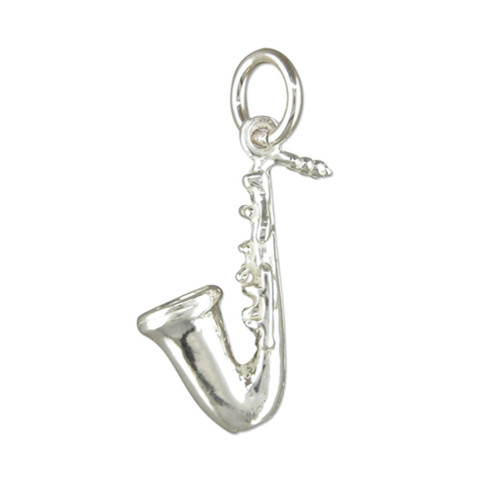 Saxophone sterling silver charm .925 x 1 Saxophones music charms