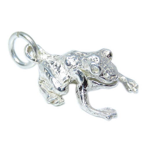 Frog - Toad moving sterling silver charm .925 x 1 frogs - toads charms