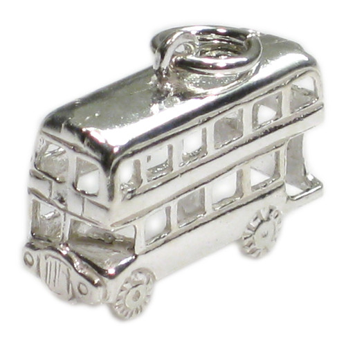 Double decker bus sterling silver charm .925 x 1 buses charms F