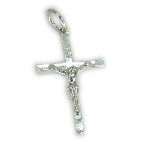 Crucifix sterling silver charm - pendant .925 x 1 Jesus Crosses Holy