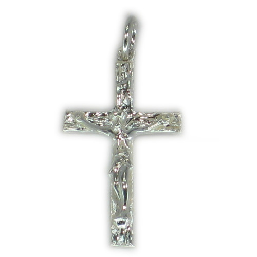 Crucifix sterling silver charm - pendant .925 x 1 Jesus Crosses Holy A1
