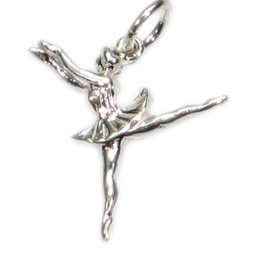 Ballerina dancing sterling silver charm .925 x 1 ballet dance charms