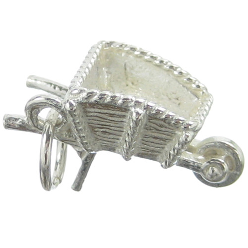 Wheelbarrow sterling silver charm .925 Wheel Barrow Gardening charms