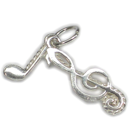 Music Notes sterling silver charm .925 Musician charms