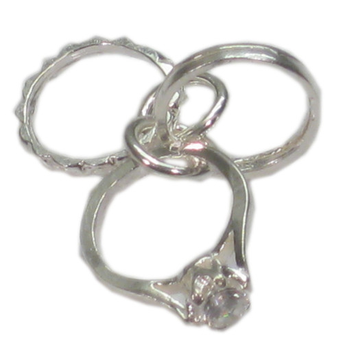 Wedding Engagement Eternity Ring sterling silver charm .925 bride charms