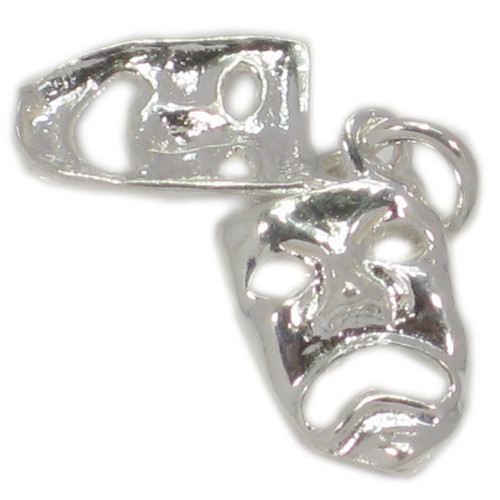 Drama Happy Sad Masks sterling silver charm .925 x 1 amdram charms