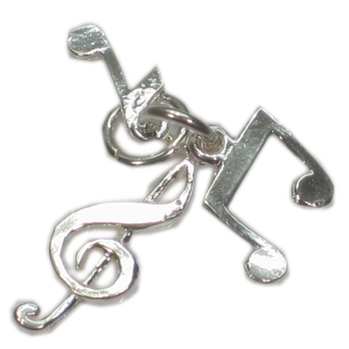 Music Notes set of 3 sterling silver charm .925 Musician charms