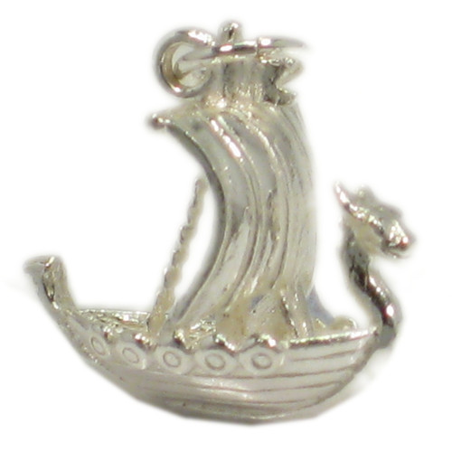 Viking Ship sterling silver charm .925 x 1 Ships Vikings Charms