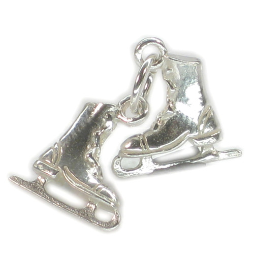 Ice Skating Boots sterling silver charm .925 Skaters Boot charms