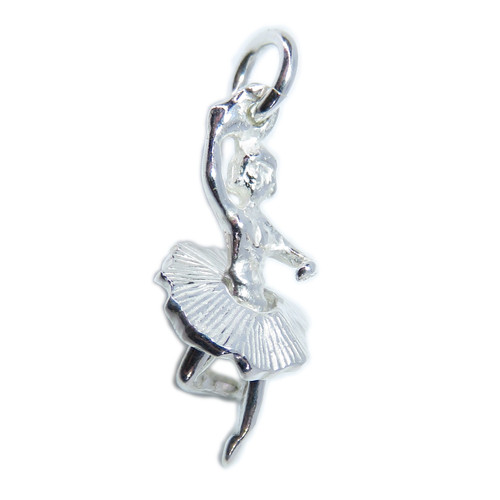 Ballerina with moving tutu sterling silver charm .925 x 1 dance charms