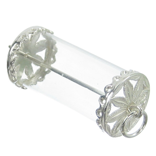 DIY Love Tube for a message or Keepsake sterling silver charm .925 x 1