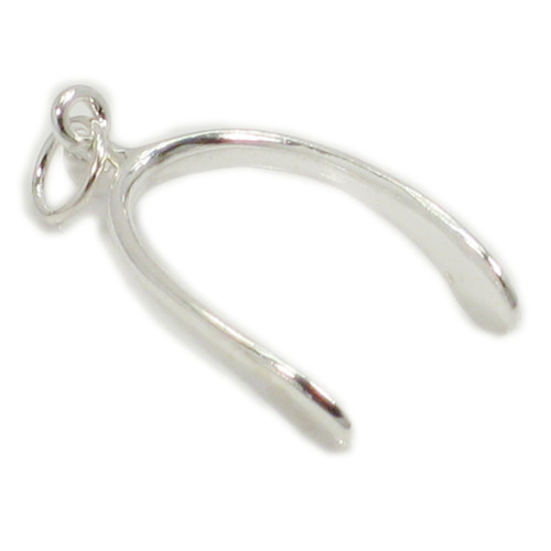 Wishbone sterling silver charm - pendant .925 x 1 Wishbones charms