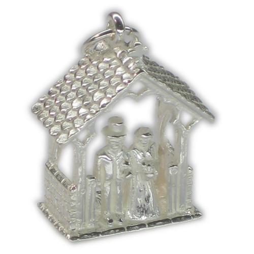 Wedding couple sterling silver charm .925 Husband Marriage Wife charms