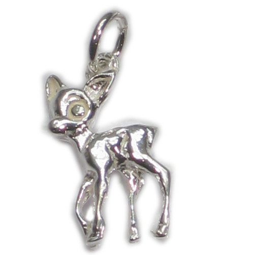 Fawn baby deer sterling silver charm .925 x 1 charms