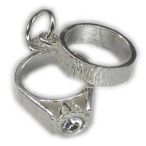 Wedding and Engagement rings sterling silver charm .925 x 1 Love charms