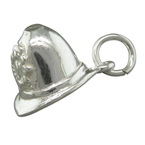 Police Helmet sterling silver charm .925 x 1 Policeman Policing charms