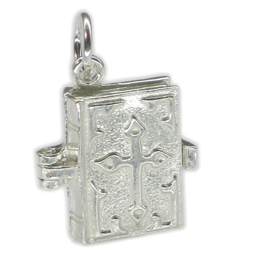 Bible opening sterling silver charm .925 x 1 Holy books religious charms