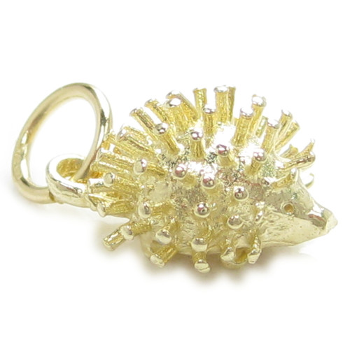 Hedgehog 9ct gold small charm .375 x 1 Hedge hogs Hedgehogs charms