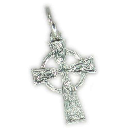 Celtic style sterling silver small cross charm pendant .925 crosses
