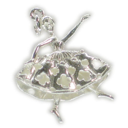 Ballerina Dancer sterling silver charm .925 x 1 Ballet Dancing