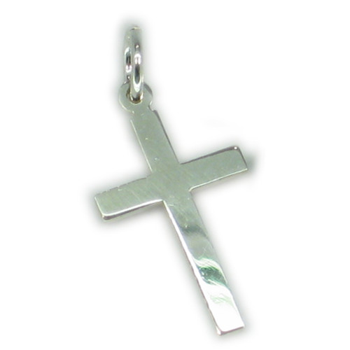 Cross plain sterling silver charm - pendant .925 x 1 Holy Crosses