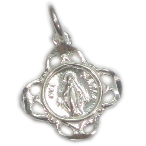 Miraculous Medal small sterling silver charm pendant .925 x 1 holy charms