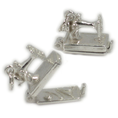Opening Sewing Machine Charm .925 x 1 Seamstress Dressmaker Charms
