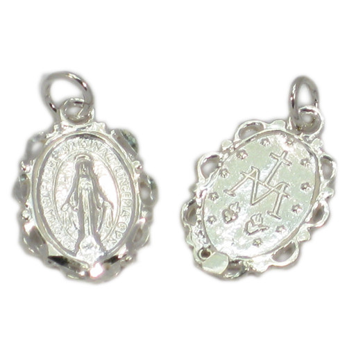Miraculous Medal sterling silver charm pendant .925 holy charms