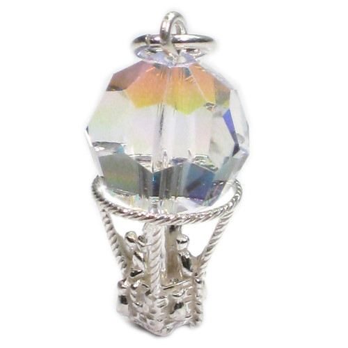 Hot Air Balloon sterling silver charm .925 x 1 ballooning charms H