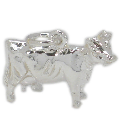 Cow sterling silver charm .925 x 1 cows charms