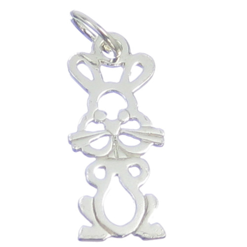 Rabbit sterling silver charm .925 x 1 rabbits bunnies charms