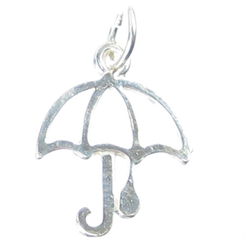 Umbrella sterling silver charm .925 x 1 Umbrellas Rain Weather charms