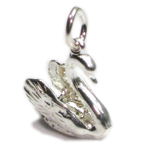 Swan bird sterling silver charm .925 swans birds charms